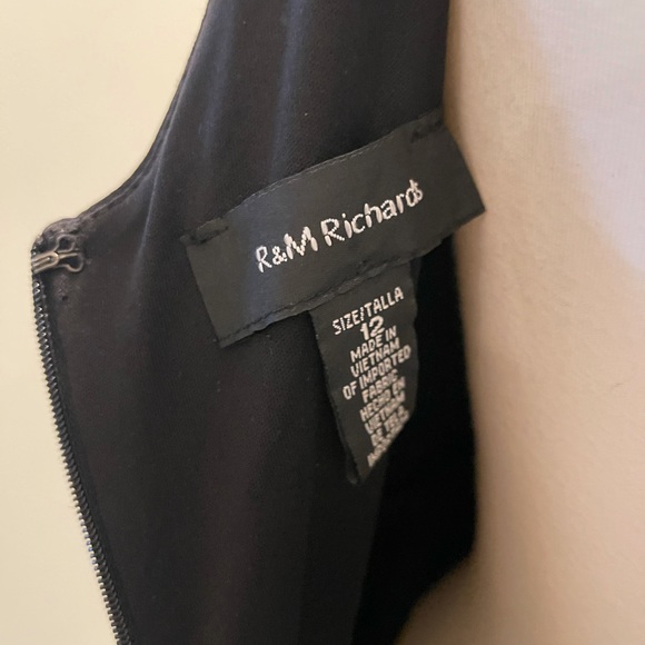 R & M Richards Black Fit & Flare Party Dress Sz 12 - Picture 5 of 5